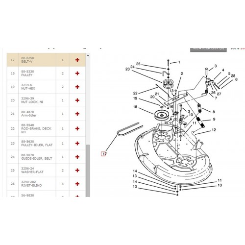 Keilriemen TORO Wheel Horse 88-6250