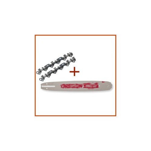 Guide bar 38 cm connection K + saw chain 325"- 64E