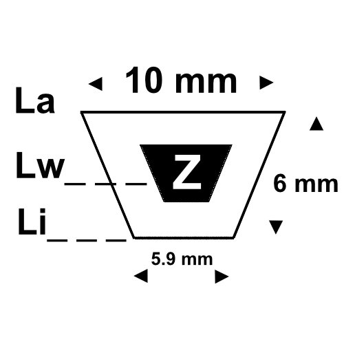 Keilriemen MIZ 10 mm Z355
