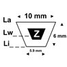 Courroie MIZ 10 mm Z295