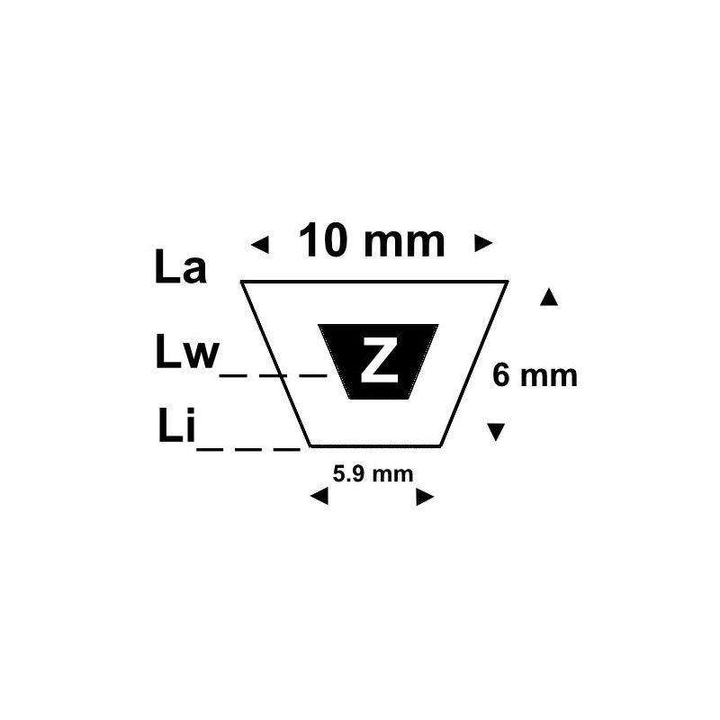 Courroie MIZ 10 mm Z25