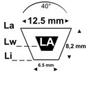V-snaren LA Breedte 12.5 mm
