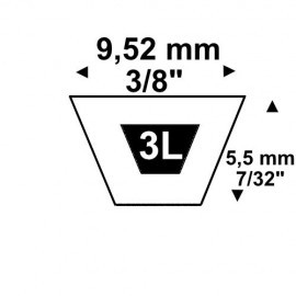 Courroie Universel 3/8 Largeur 9,52 mm 3L