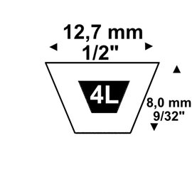 V-belts Universal 1/2 Width 12,7 mm 4L